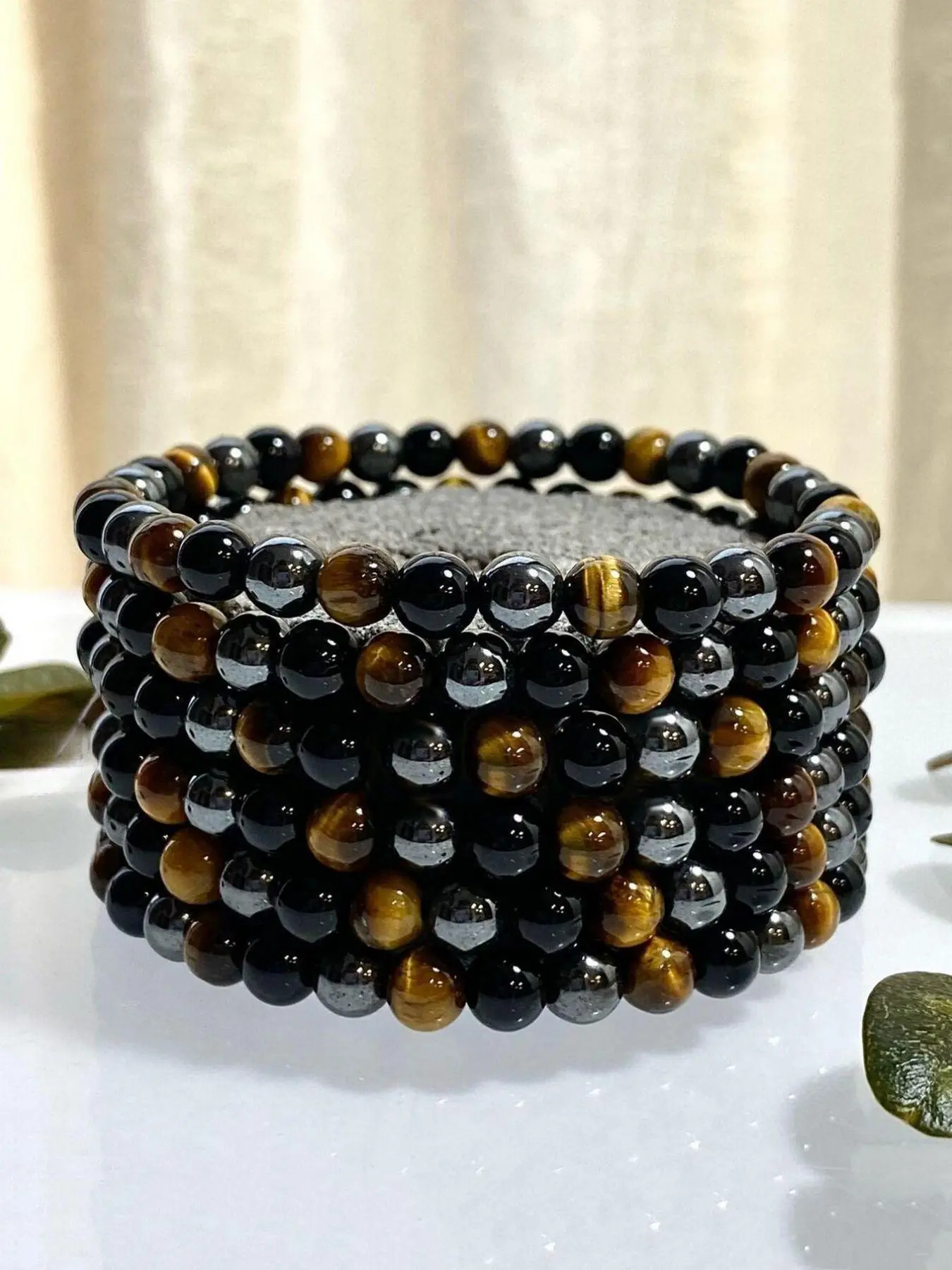 Fashionable Stone Decor Beaded Bracelet for Women & Men, Style for Party, Daily Clothing Decor, Trendy All-match & Exquisite Jewelry for Birthday Gift, Beads Bracelets, Stackable Bracelets, Beaded Bracelet Set, Stacking Bracelet