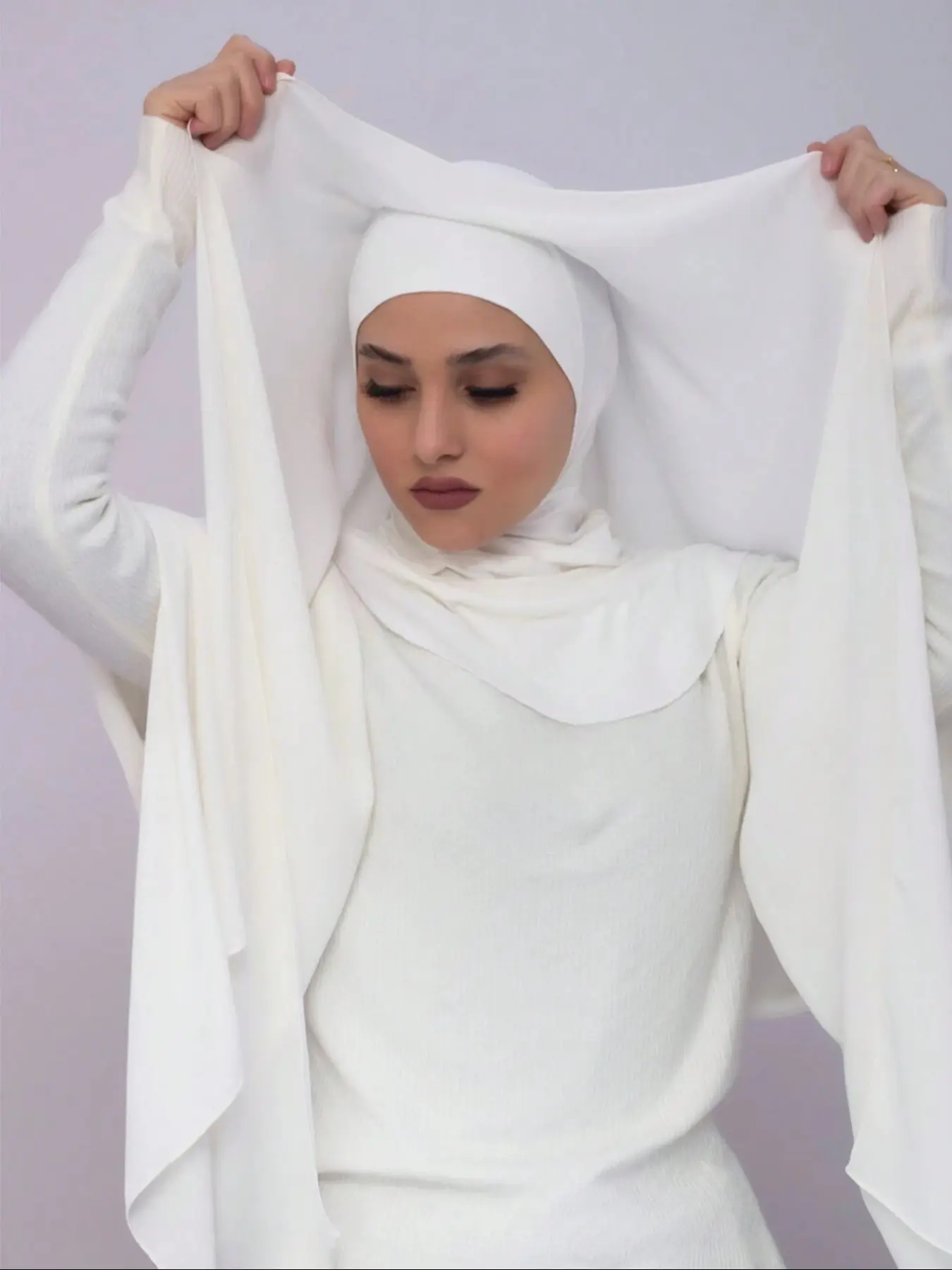 Women's Chiffon Tignon Scarf Pullover, Solid Color, Comfortable & Breathable Modal Fabric, Multifunctional Modesty Head Covering Shawl, Ideal for Daily Wear, Head Scarves, For Muslim Turban Hijab