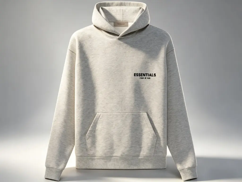 Fear of God Essentials Hoodie 'Light Oatmeal' - Soft Oatmeal Color for Everyday Wear, Minimalist Design, Versatile Menswear - Casual