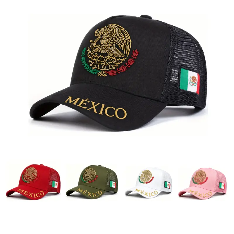 Mexico Eagle Design Cap, Unisex Mesh Trucker Baseball Hat, Breathable Lightweight for Daily and Outdoor Use, Adjustable Strap, Perfect for Gift