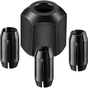 Replacement Chuck and Nut Kit for CN1, Silver, 3 Chucks (1/ 8inch ,5/ 32inch ,1/ 4inch ) and 1 Nut for Spiral Saw Tool and Drywall Cutting Tool (Black)