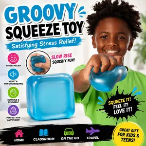 Water Drop Ice Cube Squeeze Toy Sensory Fidget Toy Stress Relief Squishy Fidget Block for Kids Adults