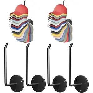 6 Pcs Hat Organizer for Baseball Caps, Hat Rack, Hat for Wall, Paper Holder, Drilled or Hanger for Door, Wall, Closet, for Caps,, Paper, Headband, Key, Belt, Tie
