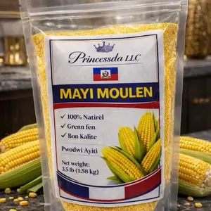 Princessda LLC Haitian Ground Corn Meal, Mayi Moulen - 3.5 lb (1.58 kg)