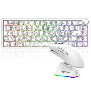 ATTACK SHARK 60% Hall Effect Keyboard and X11 Wireless Gaming Mouse,X65PRO HE Magnetic Keyboard RGB Hot Swap 8KHz Polling Rate,Superlight Mouse w/Charging Dock 22K DPI,Bluetooth/2.4Ghz/Wired Combo