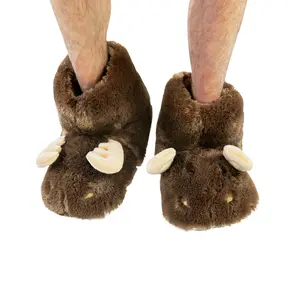 LazyOne | Moose Critter Slippers for Kids, Women and Men - Cute Animal Slippers, Cozy Slippers fluffy slipper