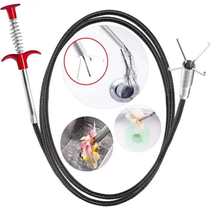 Flexible Grabber Claw Pick Up Reacher Tool with 4 Claws Bendable Hose Pickup Reaching Assist Tool for Litter Pick, Home Sink, Drains, Toilet(78.74 Inches)