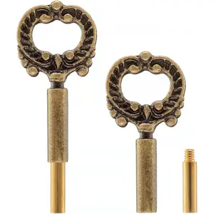 Lamp Switch Replacement - 2 Packs, On/Off Turn Knob Replacement Screw On, Lamp Twist Knob with 1/2" Extensions, Socket Switch for Table Lamps and Floor Lamps (Antique Brass)