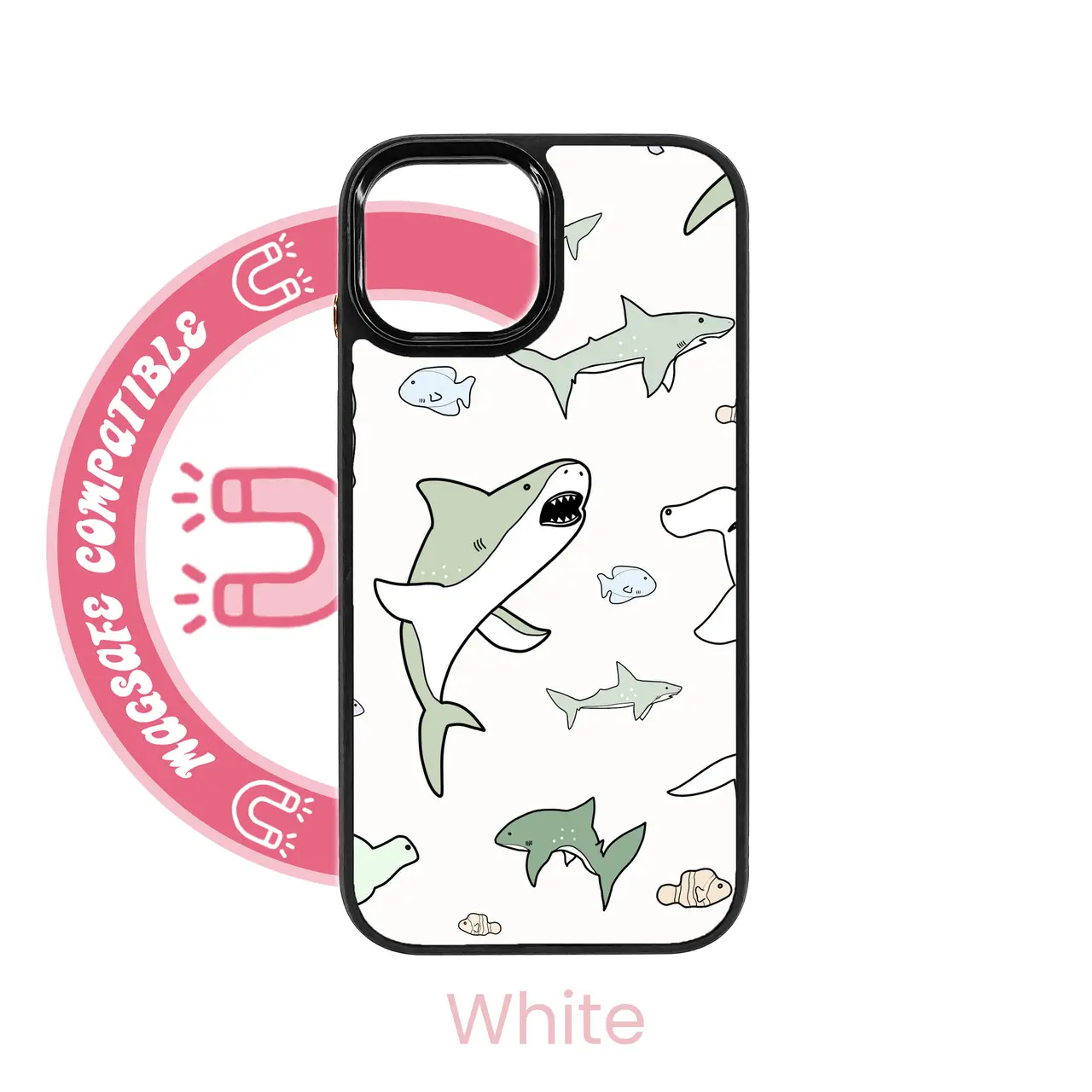 abbyrose Sharks & Minnows iPhone Case with magnet