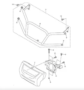 Front Brush Guard- Black for Yamaha Drive II Golf Carts 2017+