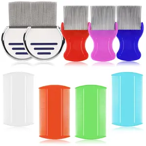 9 Pcs Lice Combs, Flea Combs, Hair Comb Double Sided Fine Tooth Combs, Removal Dandruff Comb with Metal Teeth, Stainless Steel Louse and Nit Comb for Head Lice Treatment