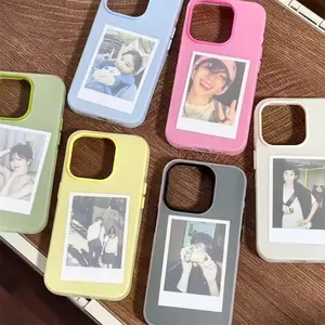 Plug-in Card Photos Phone Case for iPhone 17 Pro Max 16 15 14 13 12 Super Soft Bouncy Three-in-One Design Shockproof Stylish Protection Case