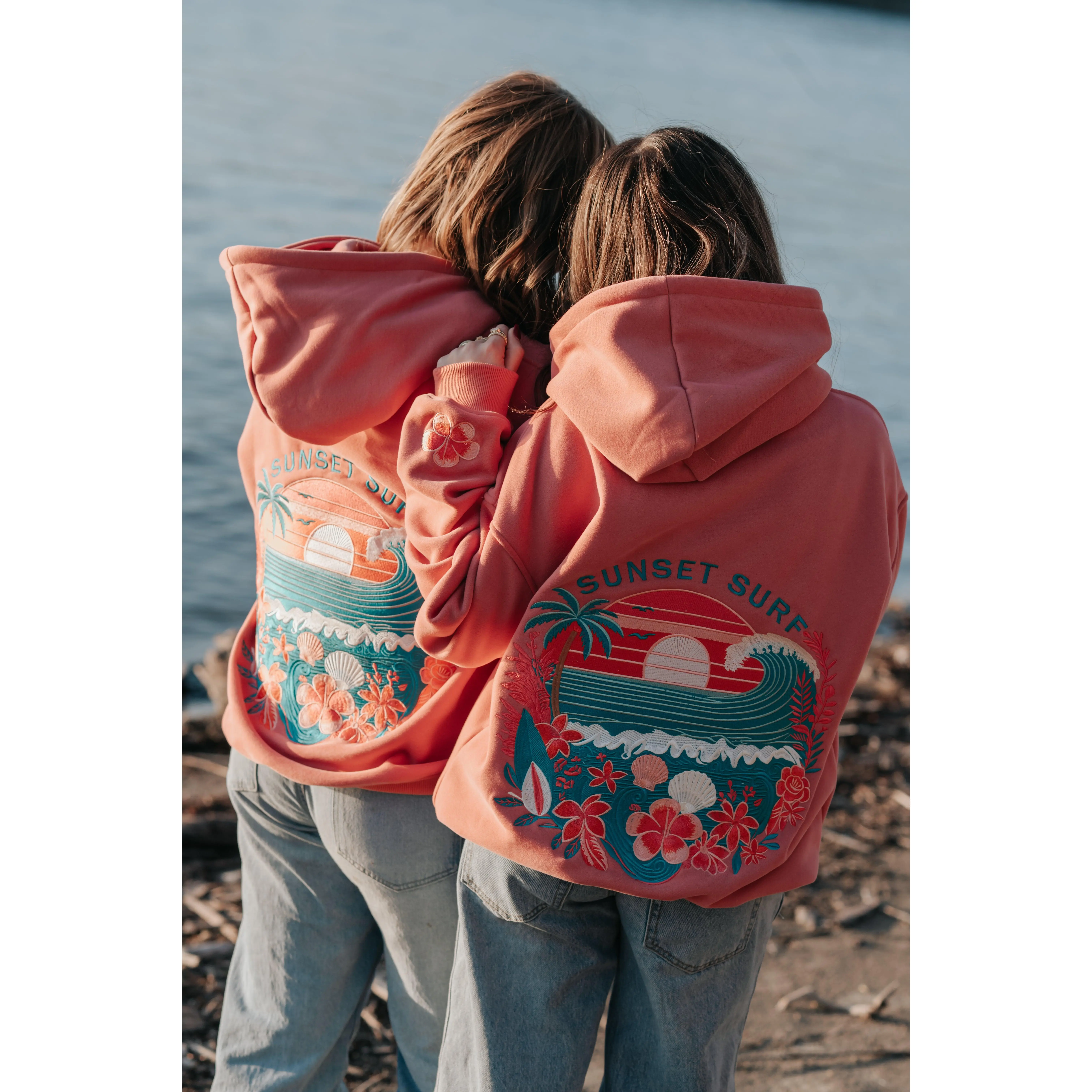 Coral Hibiscus Hoodie