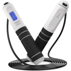 Jump Rope, Adjustable Digital Jump Rope with Calorie Counter, Ball Bearings &  - Ideal for Fitness, CrossFit, Boxing, MMA, Gym - ctional Speed Skipping Rope