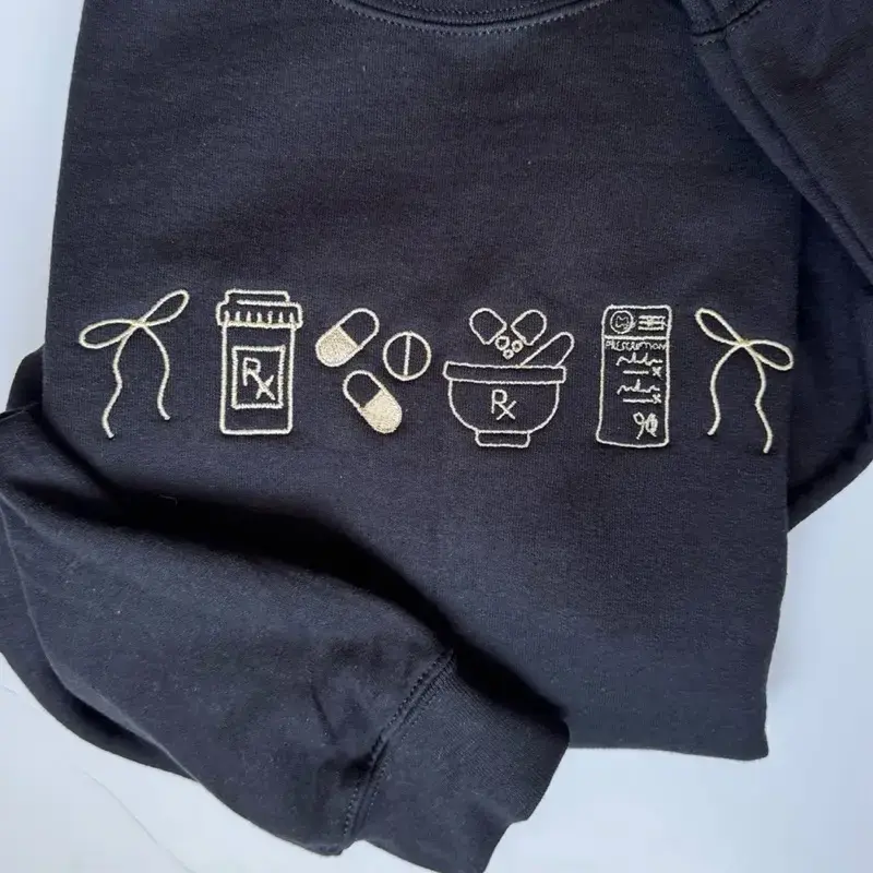 Pharmacy icon Aesthetic Comfort Sweatshirt Casual Crew Neck. Pharmacist/ pharmacy tech Long SleeveCasual Comfortable Casual Wear