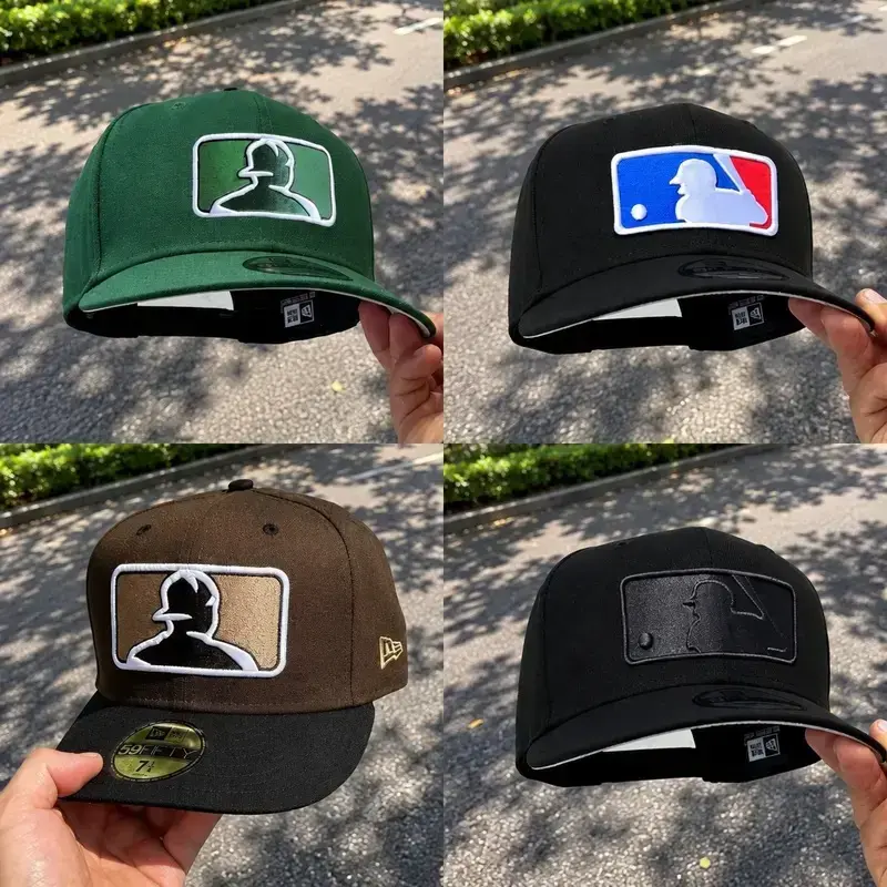 MLB Logo Collection Baseball Cap – Embroidered League Patch Snapback Hat, Adjustable Unisex Streetwear Sports Cap
