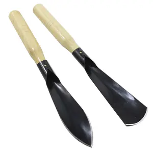 2 Counts Small Garden Shovels, Gardening Tool Set with Pointed Tip Shovel and Flat Tip Shovel, Sturdy and easy-to-carry manganese steel hand gardening tools, shovels for outdoor seeding.