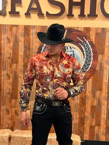 Men Wester shirt red