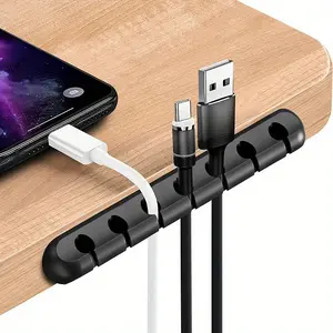 1pc 3/5Holes, Wire Slot Multifunctional Cable Organizer, USB Cable Fixing Hub, Life Tools, Desk Organizer Tidy, Office Desk Accessories
