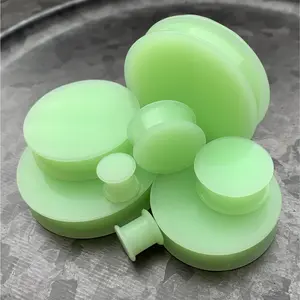PAIR of Stunning Glow in the Dark Solid Silicone Double Flare Plugs - Gauges 2g (6mm) up to 2" (51mm)