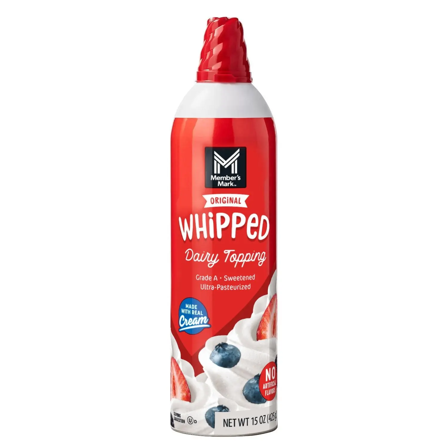 Member's Mark Original Dairy Whipped Topping, Ready-to-Use Whipped Cream, 15 oz Aerosol Can, Perfect for Desserts, Hot Chocolate, Coffee & Fruit