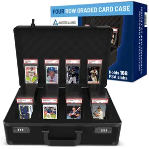 Premium Black 4 Row PSA Slab Case For Graded Cards | PSA Graded Card Storage Box, PSA Card Holder Organiser, Sports PSA Card Slab Storage