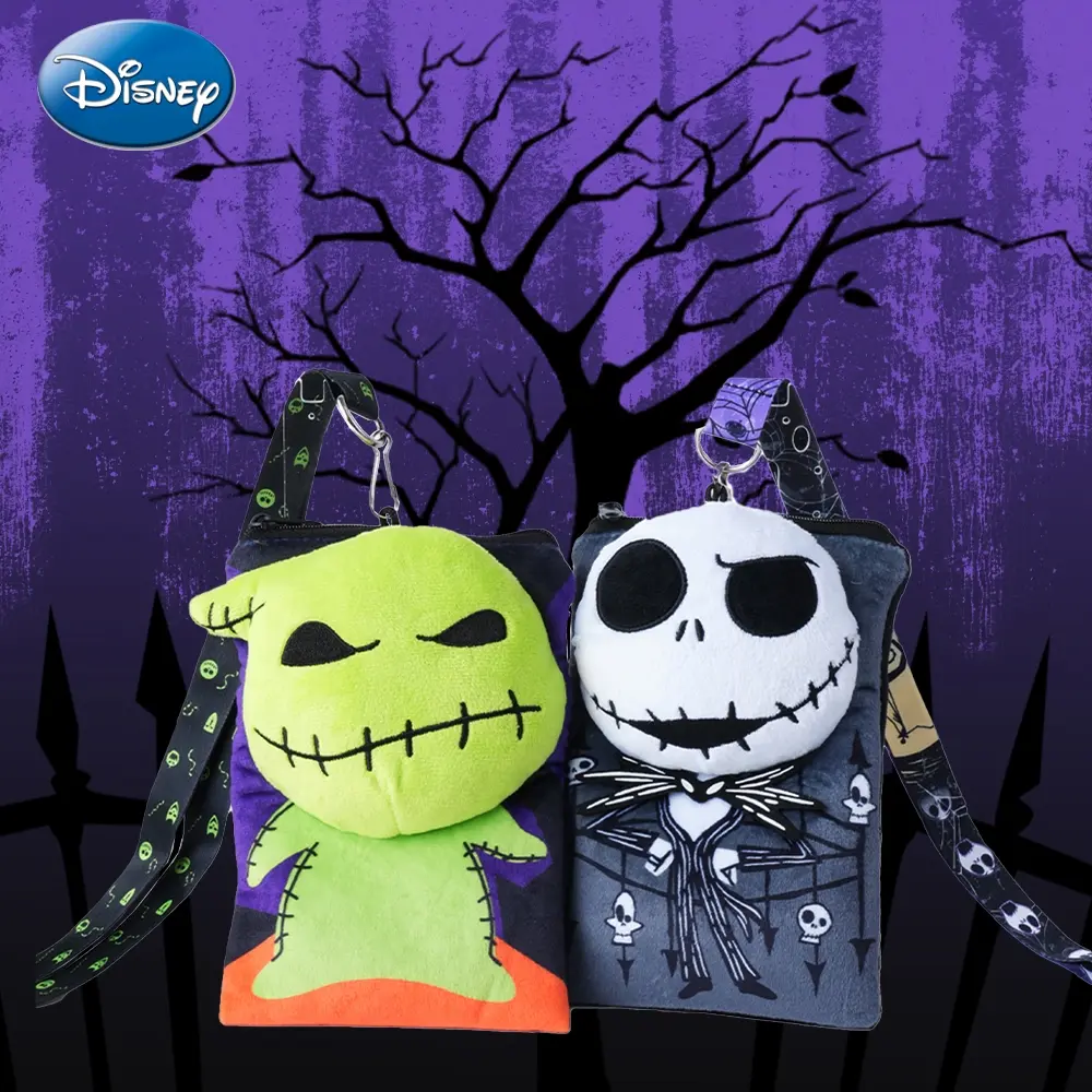 1PC Disney Officially Licensed Jack Oogie Boogie Deluxe Plush Lanyard ID Badge Holder for Key Chains, Keychain Badge Reel, Card Disney Loungefly Cute Cartoon Character Theme Gifts for Birthday Halloween and Christmas Day for Family and Friends