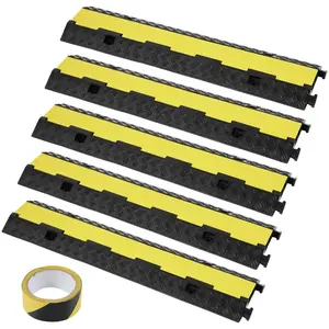 VEVOR 3 PCs Cable Protector Ramp 2 Channel 12000 lbs Load Wire Cable Cover Ramp