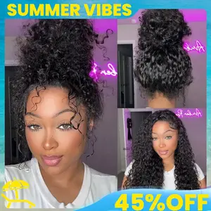 [Limited Offer] Clearance Sale Water Wave Invisi Strap Snug Fit Ashimary Hair 360 Transparent Lace Frontal 150% Density Bleached Knots Transparent Lace Wig With Drawstring 100% Human Hair Wig#Summervibes