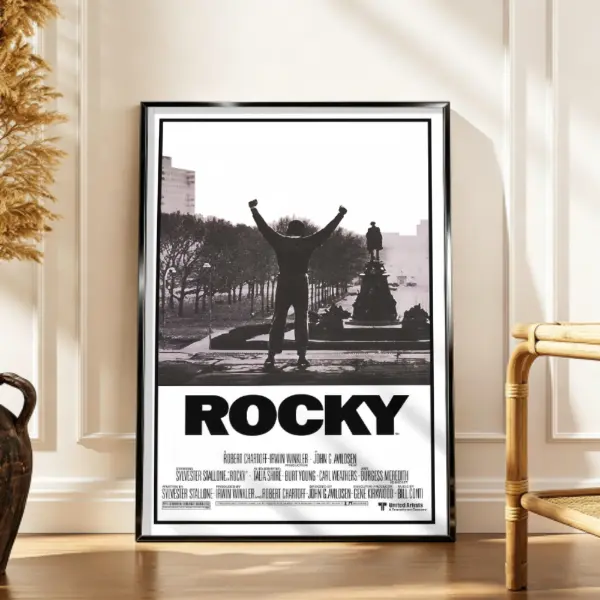 Rocky Classic Movie Poster,Vintage Boxing Film Wall Art For Man Cave Room Decor