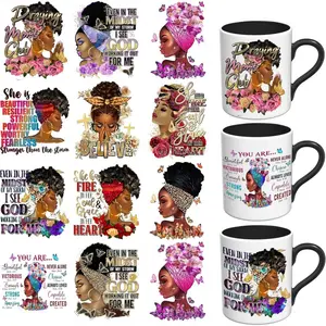 UV DTF Stickers - 12 Sheets Queen UV DTF Cup Wrap for Coffee Mugs Glass, DIY Decals for Tumblers, Waterproof Rub on Transfers for Crafts, Custom Decal