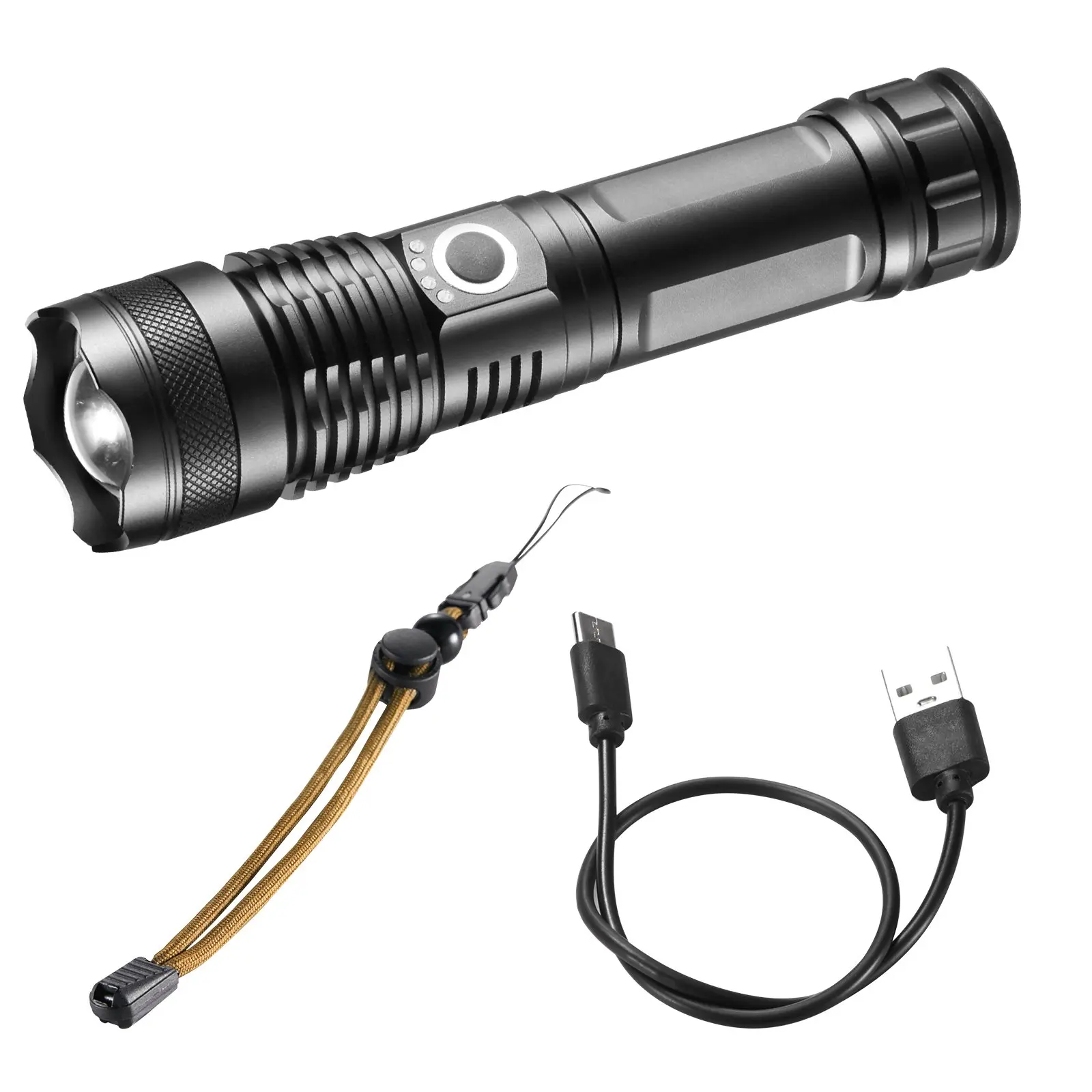 【fathersdaygift】VEVOR Super Bright High Lumens Handheld Flashlight - High Power TorchAdjustable IPX4 Waterproof Multifunctional Emergency Lighting for CampingHikingSports AccessoriesSuper Bright Flashlight, Super Bright Flashlight, Adjustable Waterproof F