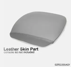 CROSSDESIGN Leather Center Console Lid Armrest Cover Fit For 09-15 HONDA PILOT 3.5L Gray