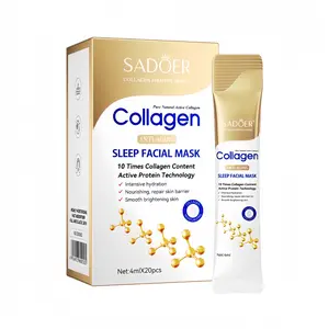 【 20Pcs】 Collagen Sleep Mask,Moisturizing Facial Mask, Night Repair Face Mask,Easy Absorption, Non-Irritating, Unisex, Portable, NoWash Needed