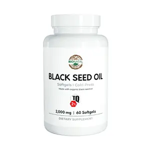 BioNatal Black Seed Oil Softgels 2000mg 60ct | Organic Nigella Sativa Capsules, 2% Thymoquinone (TQ) Standardized, Cold-Pressed | Omega 3-6-9 Supplement for Immune Support, Skin, Hair & Joint Health | Easy-to-Swallow Softgels