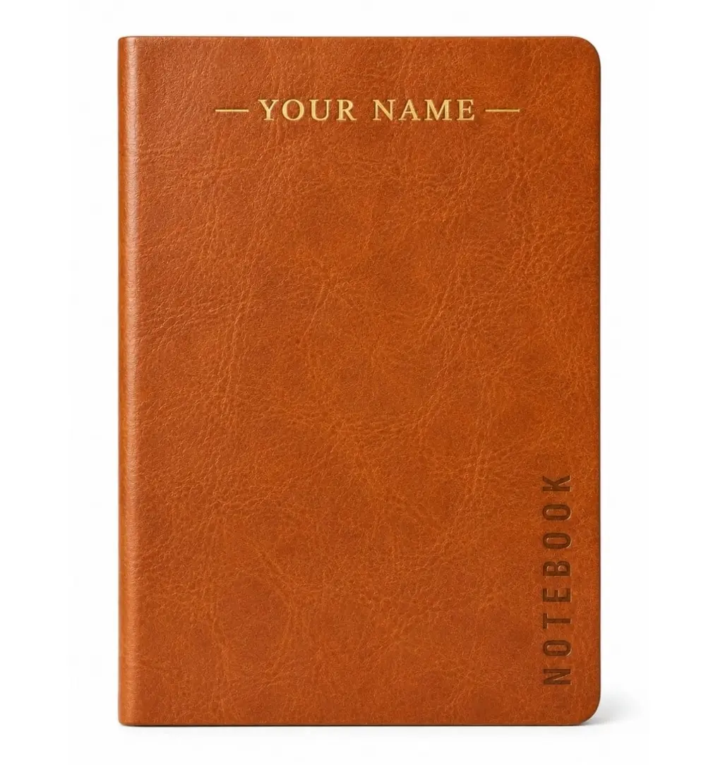 Personalized 5" x 7" Soft Leather Notebook – Custom Name Journal | Elegant Gift for School, Church, Office & Business
