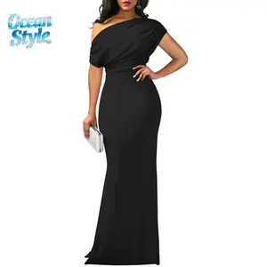 Women's Evening Gown, Off-Shoulder Backless Mermaid Dress in Soft Stretchy Spandex Fabric for Formal Party, Wedding Guest