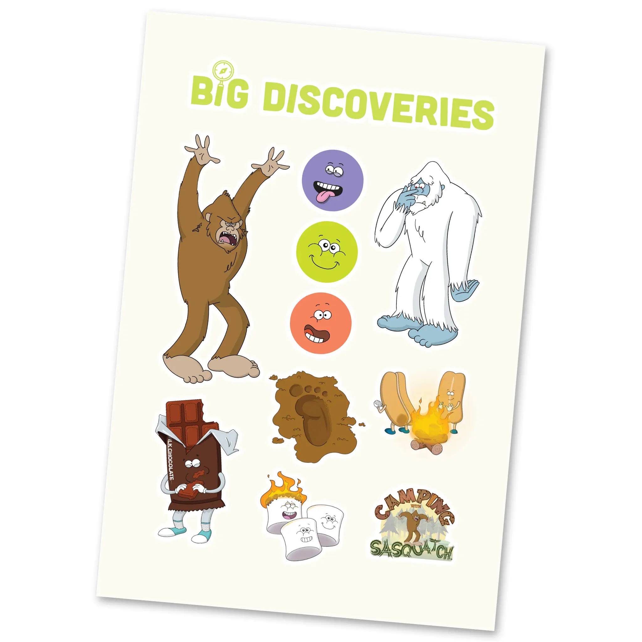 Camping with Sasquatch Sticker Sheet
