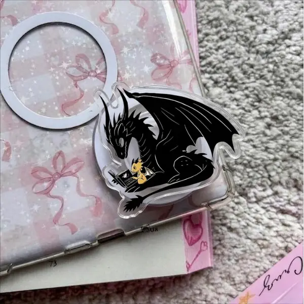 Fourth Wing Dragon magsafe Phone Grip, Aesthetic Tairn and Andarna Griptok, Cute Fantasy BookTok Reader Gift, Romantasy Bookworm Accessory for Kindle