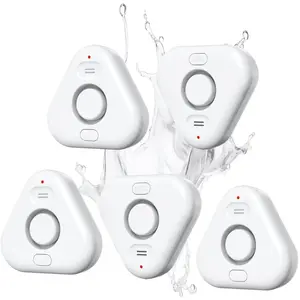5 Pack Leak Detectors for Home, 4 Levels Audio 0-120dB Sensor Alarm Leak Detector with Leak and Drip Alert, IP66 Leak Sensor for Basements Sink Laundry
