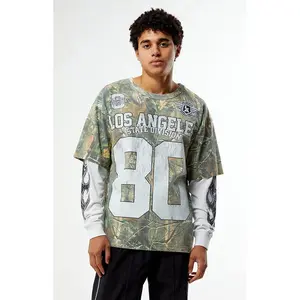 Pacsun Men's Camo LA Division 80 Layered Long Sleeve T-Shirt