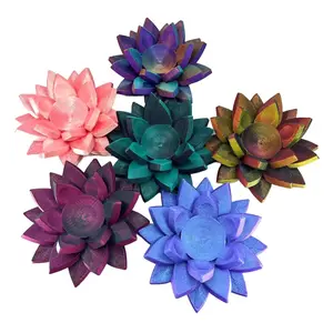 Lotus Flower Crystal Sphere Stand - 3D Printed Home Decor, Glam Style, 45-65mm Sphere, PLA Material, Desktop Decoration