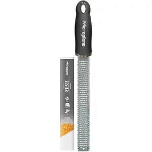 Premium Classic Series 18/8 Black Stainless Steel Zester Grater, Suitable for Lemon Citrus Parmesan Cheese Garlic Ginger Nutmeg Chocolate Vegetables