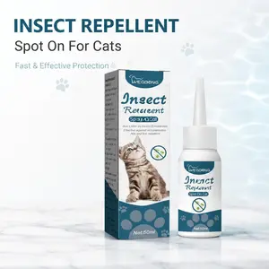 Yegbong Pet Flea & Tick Repellent Drops - 50ml External Parasite Control Solution for Cats & Dogs, Infused with Lavender, Geranium, Coconut Oils