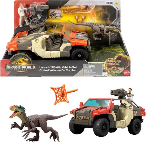 Jurassic World: Rebirth Launch 'N confrontation Vehicle Set  [COLLECTIBLES] figurine/statue, Mini Figures, Play Set
