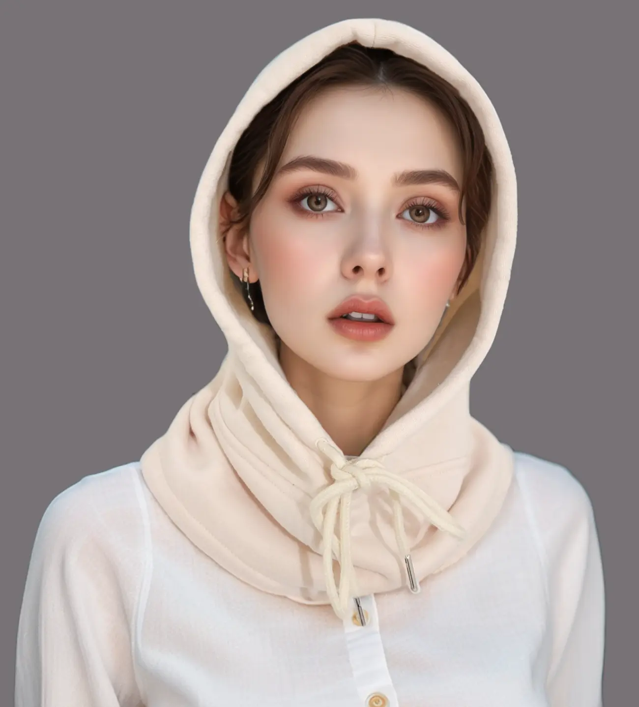 BA Unique Fashion Sporty Snood Hat with Drawstring Hoodie Hat - Versatile Design for Adults 100% Polyester Adjustable Fit Machine Washable Stylish Comfortable