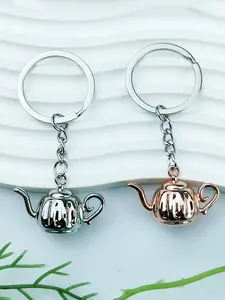 Creative 3D Coffee Pot Keychain Set, Unique Gift Coffee Cup Key Chain Bag Charm, Home Gift Key Ring, 2pcs Combination