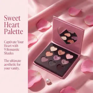HERORANGE High-Pigment Eyeshadow Palette Matte & Shimmer Finishes Waterproof No-Fallout in Purple Brown Pink Shades Ultimate Smoky Stage Makeup Must-Have Perfect Holiday Gift Set！