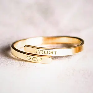 Faith-Based Adjustable Ring for Women & Men – TRUST GOD Inspirational Jewelry