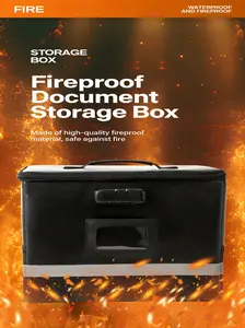 Fireproof File Box with Lock, Large Capacity Storage Container, Thickened High-Height Design, Important Document Protection